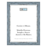 Cornice Moderna su Misura - Modello Provenza Azzurro e filo Bianco